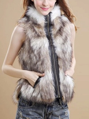 Colete feminino de pele sintética com zíper casaco de pele sintética sem mangas jaqueta de couro_3
