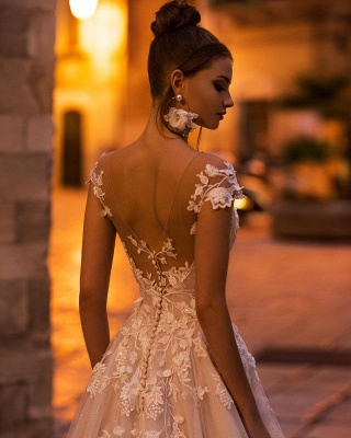 Свадебное платье Modest Aline с капюшоном и цветочным узором из тюля и кружева длиной до пола, свадебное платье_3