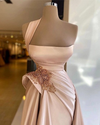 Charming Satin Sleeveless Prom Dress Beadings Slim Party Gown_2