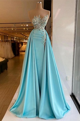 Sexy Sleeveless Sparkly Sequins Mermaid Prom Dress with Detachable Train_1