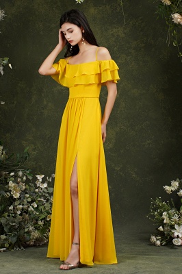Spaghetti Strapes Off-the-shoulder Split Front Tulle Prom Dress_13