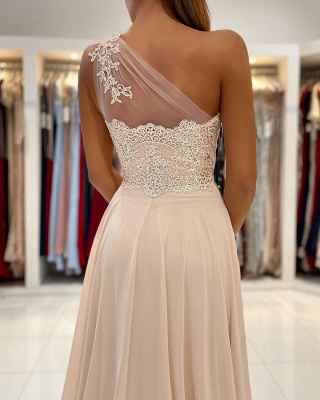 Sweeteart One-shoulder Split Front Tulle Long Prom Dress_5