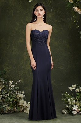 Sweetheart Floral Lace Tulle Meermaid Long Prom dress_2