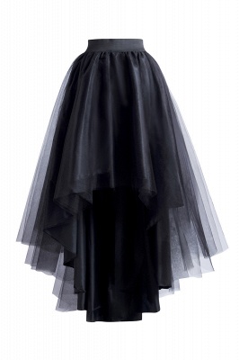 Casual High Low Tiered Tulle Satin Skirt Girl Gown Tutu Skirt Women_2