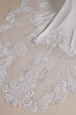 Elegant Deep V-Neck Floral Lace Mermaid Wedding Dress Sleeveles halter White Satin Bride Dress_8