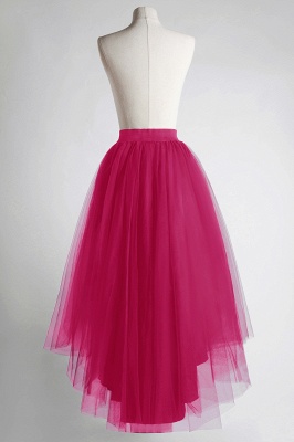Casual High Low Tiered Tulle Satin Skirt Girl Gown Tutu Skirt Women_7