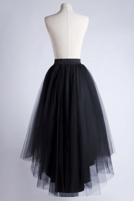 Casual High Low Tiered Tulle Satin Skirt Girl Gown Tutu Skirt Women_10