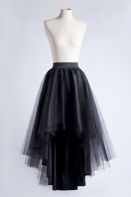 Casual High Low Tiered Tulle Satin Skirt Girl Gown Tutu Skirt Women_9