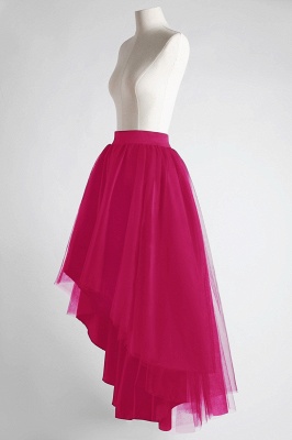 Casual High Low Tiered Tulle Satin Skirt Girl Gown Tutu Skirt Women_6