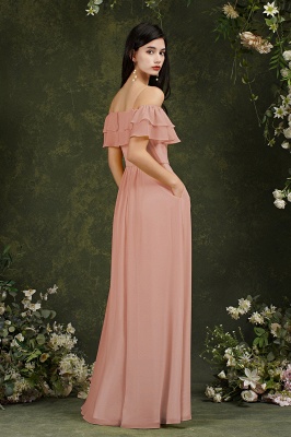 Spaghetti Strapes Off-the-shoulder Split Front Tulle Prom Dress_8