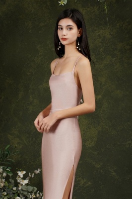 Charming Slim Side Slit Prom Dress Spaghetti Straps Long Party Dress_6