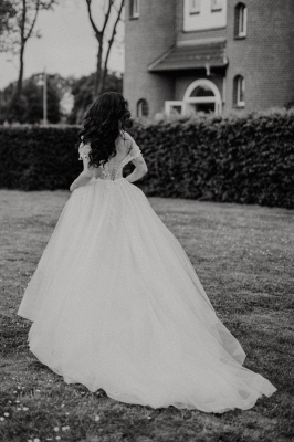Off-the-Shoulder Bridal Dress Dreamful Floral Lace Tulle Wedding Dresses_3