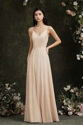 Elegant Sleeveless Aline Long Bridesmaid Dress Backless Floral Lace Evening Dress_3