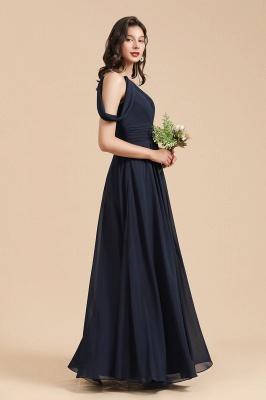 Navy Blue Plus Size Bridesmaid Dresses One-Shoulder Engagement Robe Birthday Gift for Women_2