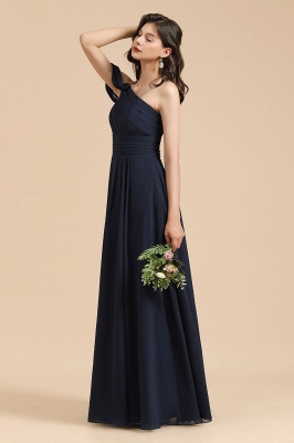 Navy Blue Plus Size Bridesmaid Dresses One-Shoulder Engagement Robe Birthday Gift for Women_5