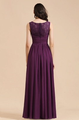 Elegant V-Neck Ruched Chiffon Bridesmaid Dress Sleeveless Long Evening Dress_5