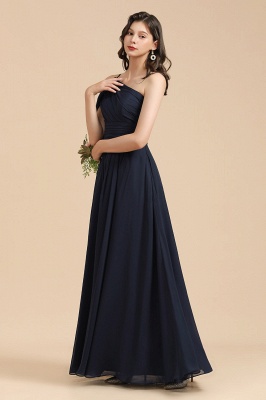 Navy Blue Plus Size Bridesmaid Dresses One-Shoulder Engagement Robe Birthday Gift for Women_3