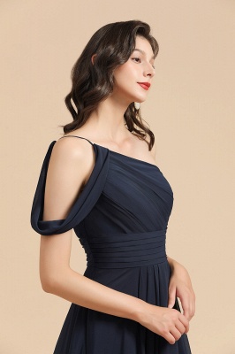 Navy Blue Plus Size Bridesmaid Dresses One-Shoulder Engagement Robe Birthday Gift for Women_4