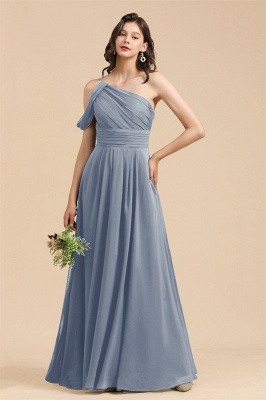 Robes de demoiselle d'honneur bleu marine grande taille robe de fiançailles à une épaule cadeau d'anniversaire pour les femmes_16