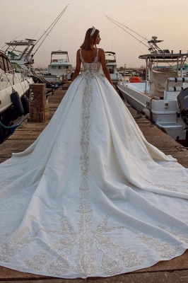 Великолепное свадебное платье с блестками и блестками возлюбленной, свадебные платья с длинным шлейфом_2