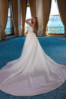 Amazing Strapless Mermaid Bridal Gown with Detachable Train_2