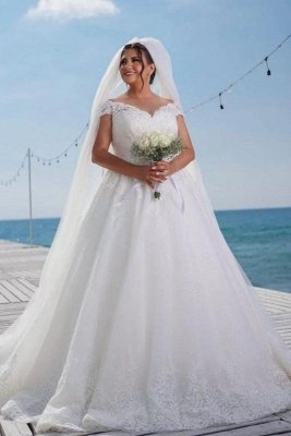 Schatz mit Flügelärmeln Ballkleid-Hochzeitskleid
