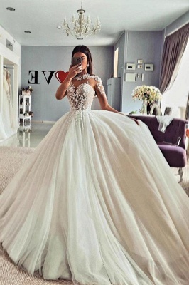 Sweetheart ivory ball gown romantic wedding dress_2