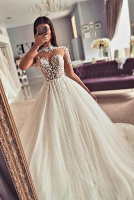 Sweetheart ivory ball gown romantic wedding dress_1