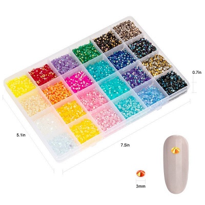 Liiouer 3 mm Jelly Strass para manualidades | Diamantes de imitación de gelatina de resina coloridos sin Hotfix de 24 colores para vasos de maquillaje facial_3