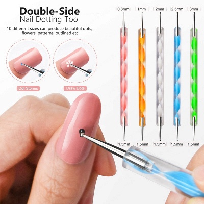 Kit de diseño de uñas para uñas acrílicas con pinceles Nail Art | Diamantes de imitación de cristal para uñas y pinzas de precisión, accesorios para uñas para técnicos de uñas_3