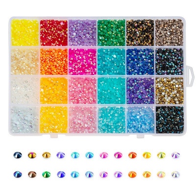 Pedrinhas brilhantes de arco-íris em massa de cristal para decoração de unhas faça você mesmo