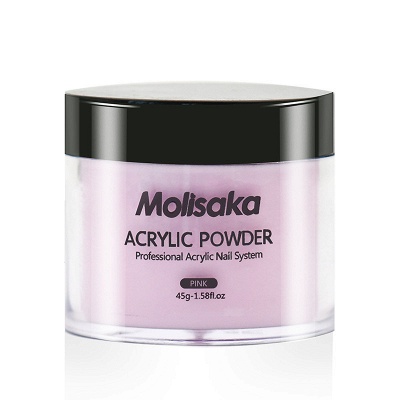 Molisaka Pink Acrylic Powder for Nails | Professional Acrylic Nail Powder | Lasting Acrylic Powder for Extension French Nail Art (1.58oz)_2