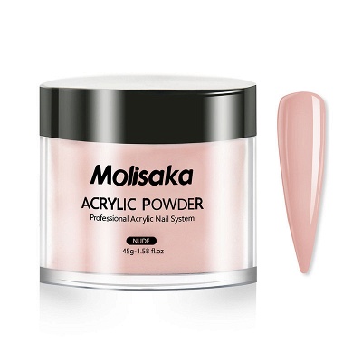Molisaka Nude Acrylic Powder for Nails | Professional Acrylic Nail Powder | Lasting Acrylic Powder for Extension French Nail Art (1.58oz)
