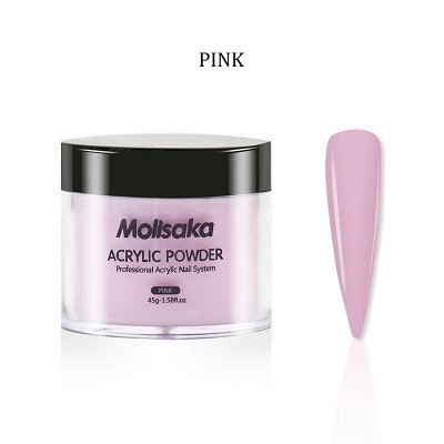 Molisaka Pink Acrylic Powder for Nails | Professional Acrylic Nail Powder | Lasting Acrylic Powder for Extension French Nail Art (1.58oz)_8