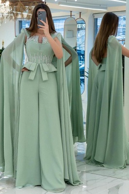 Trendy Sleeveless Backless Floor-Length Chiffon Prom Dress Jumpsuit_1