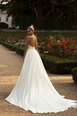 Charming Ivory Strapless Floorlength A-Line Satin Prom Dress_2