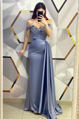 Элегантное выпускное платье с открытыми плечами и оборками_1