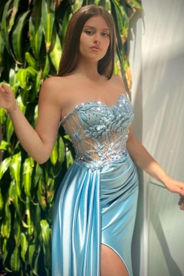 Strapless Sweetheart Beaded Mermaid Prom Dress with Ruffles_2