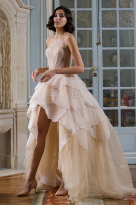 Asymmetrisches Kleid mit Juwelenpailletten, ärmellose, abgestufte High-Lo-Abendkleider_6
