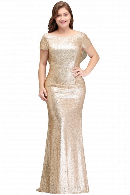 Charming Sequins Mermaid Bridesmaid Dress Floor Length Party Dress_3