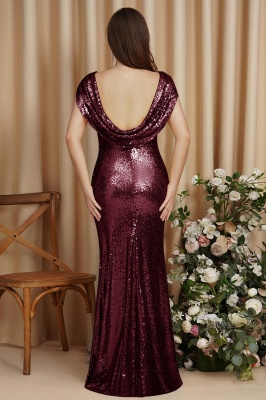 Charming Sequins Mermaid Bridesmaid Dress Floor Length Party Dress_10