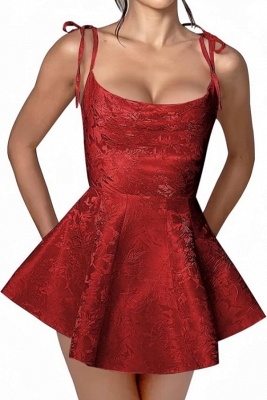 Amazing Ruffle Satin Short Party Dress Strapless Mini Homecoming Dress_16