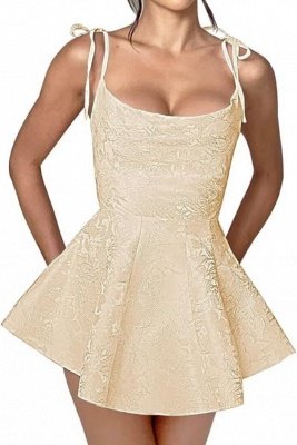 Amazing Ruffle Satin Short Party Dress Strapless Mini Homecoming Dress_5