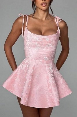 Amazing Ruffle Satin Short Party Dress Strapless Mini Homecoming Dress_2