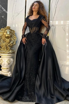 Lindos vestidos de baile de renda com apliques de coração e manga comprida_3