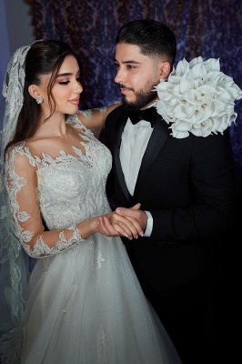 Elegante fora do ombro cetim franzido pérola vestidos de noiva linha A_4