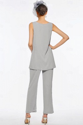 Elegant Chiffon Sheath Mother of the Dress Jumpsuit 2 Pieces_4
