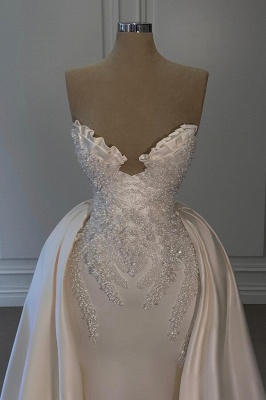 Unique Strapless Beading Floor-length Mermaid Prom Dresses_2