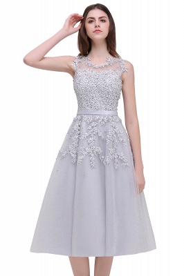 EMORY | A-Line Crew Tea Length Lace Appliques Short Prom Dresses_20