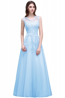 ADDILYN | A-line Floor-length Tulle Prom Dress with Appliques_5